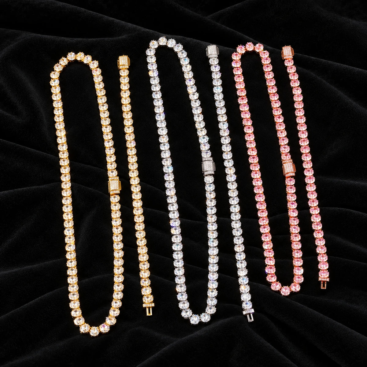 7mm Oval Cluster Tennis Chain — original supplier view of the setting, clasp or available finishes