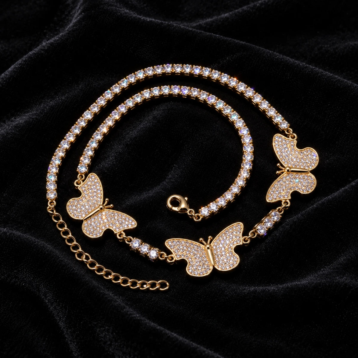 Butterfly Tennis Chain — original supplier view of the setting, clasp or available finishes