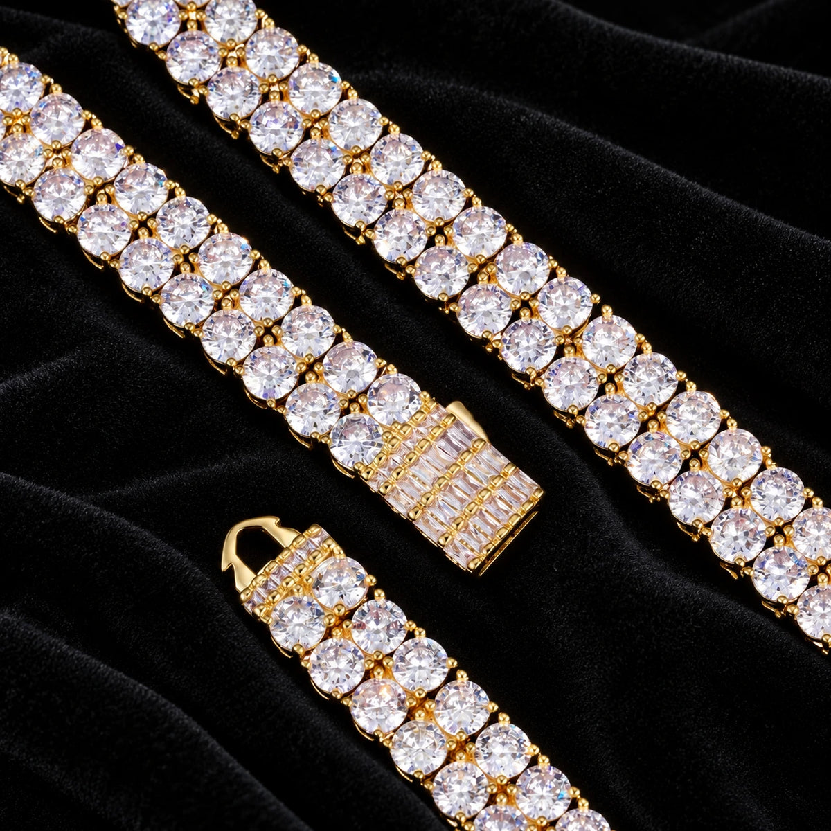 Double-Layer Tennis Chain — original supplier view of the setting, clasp or available finishes