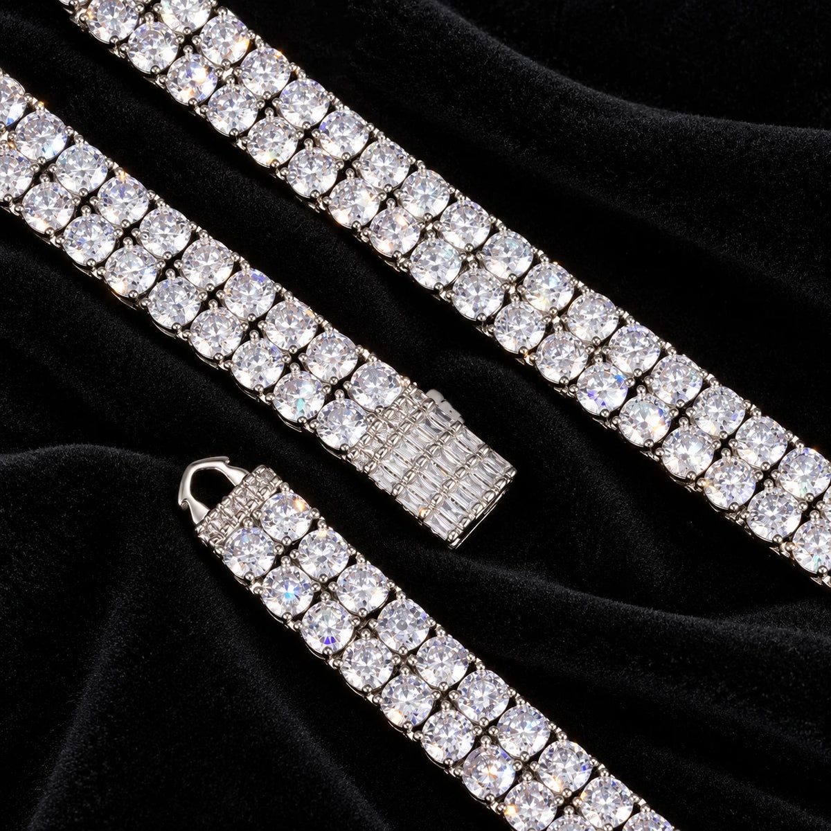 Double-Layer Tennis Chain — original supplier view of the setting, clasp or available finishes