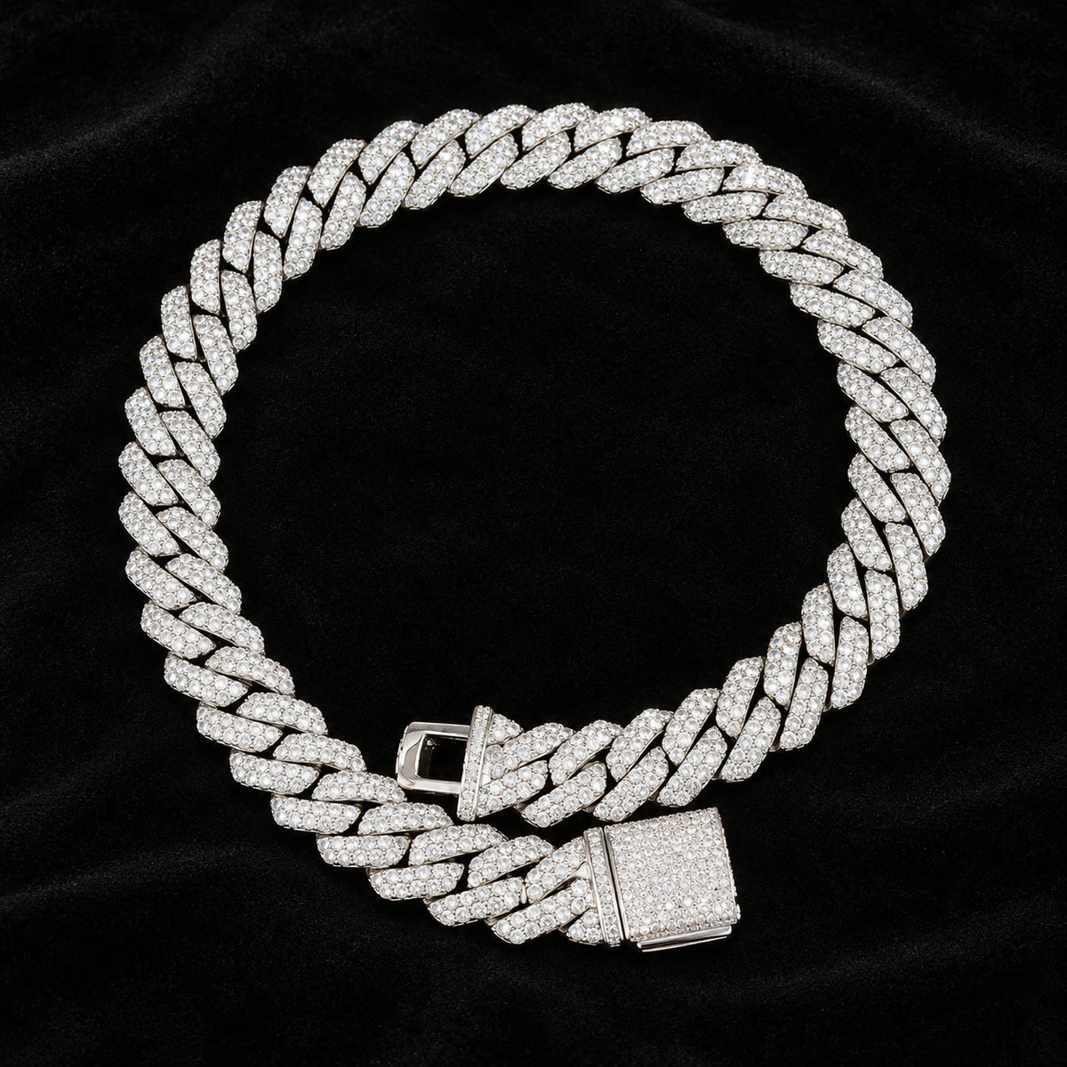 19mm Prong Cuban Chain on a black background