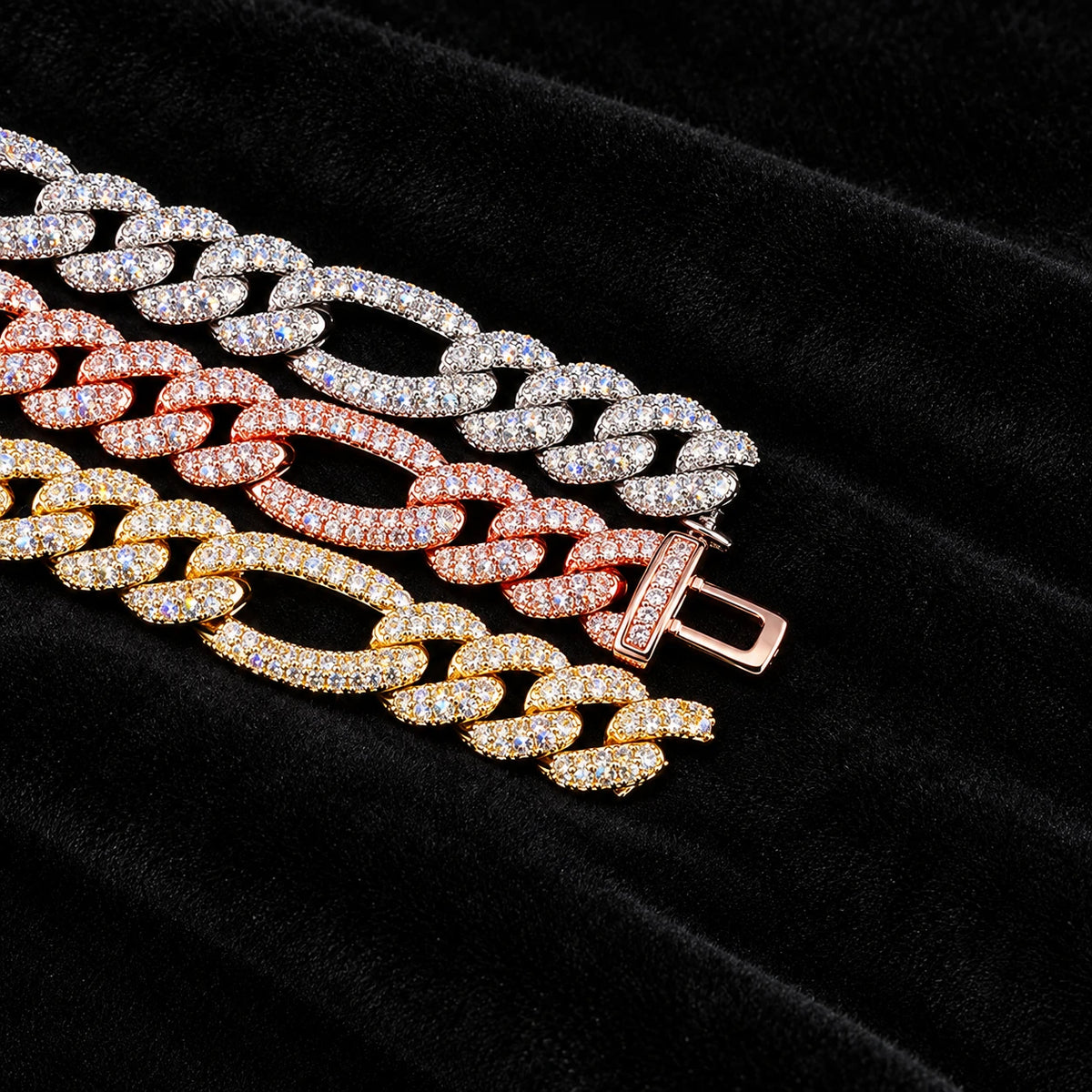 10mm Figaro Bracelet on a black background