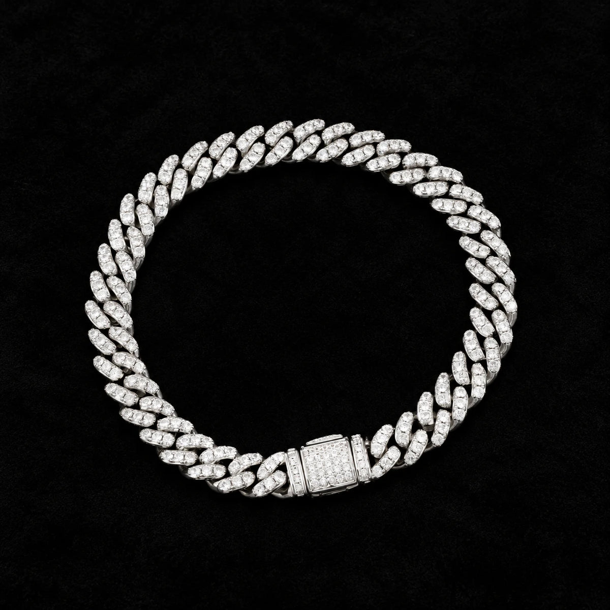 8mm Cuban Bracelet on a black background