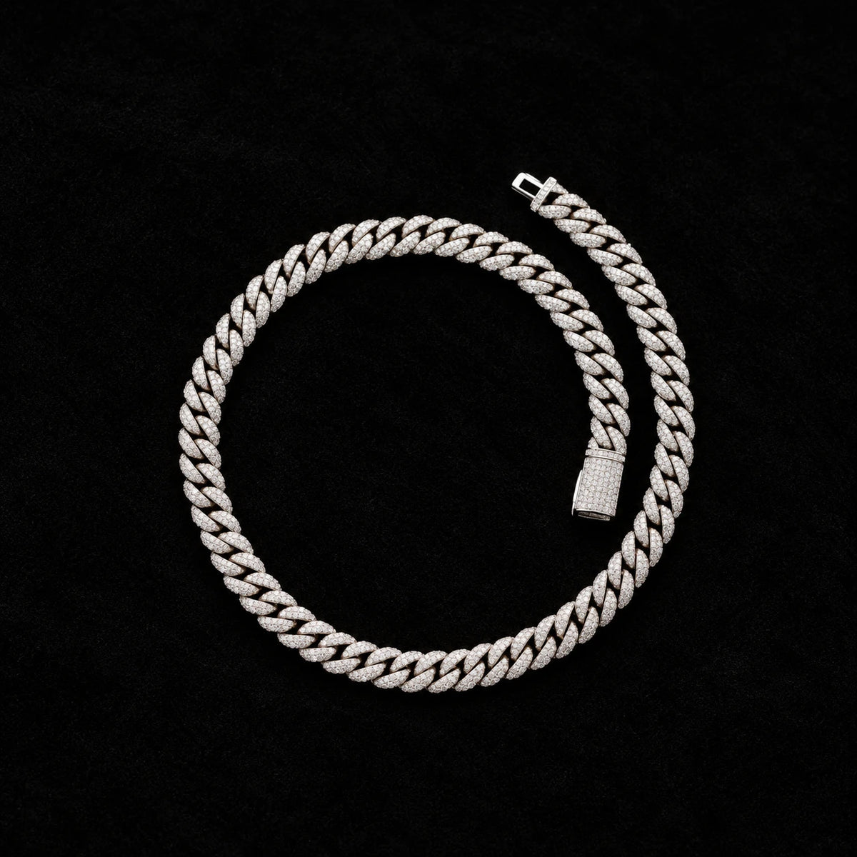 Iced Cuban Chain on a black background