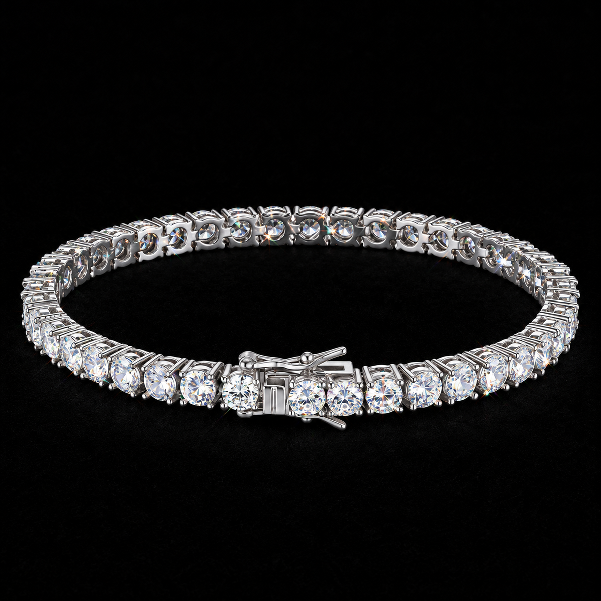 Tennis Bracelet on black background
