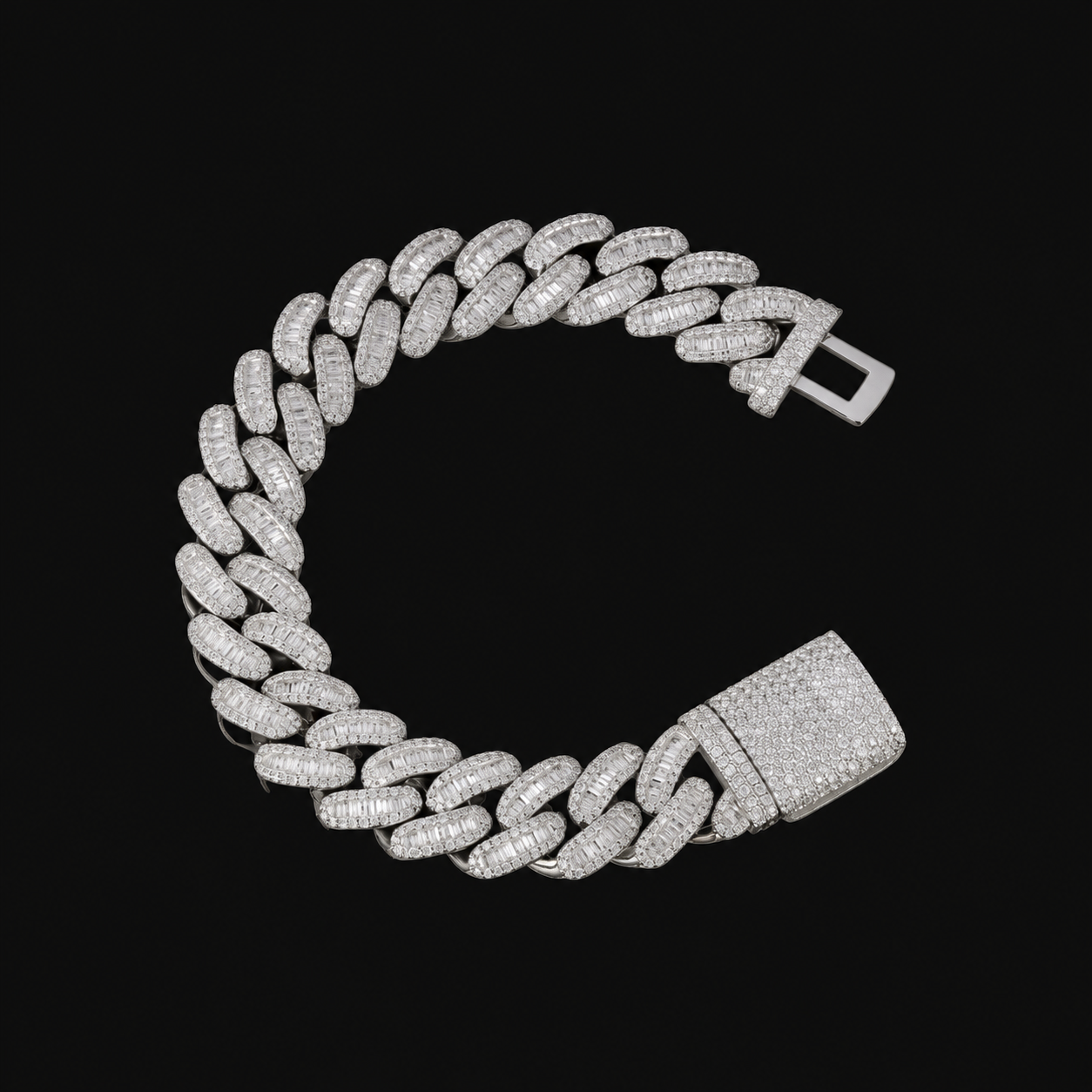 Baguette Cuban Bracelet — catalog photo with an AI-cleaned background