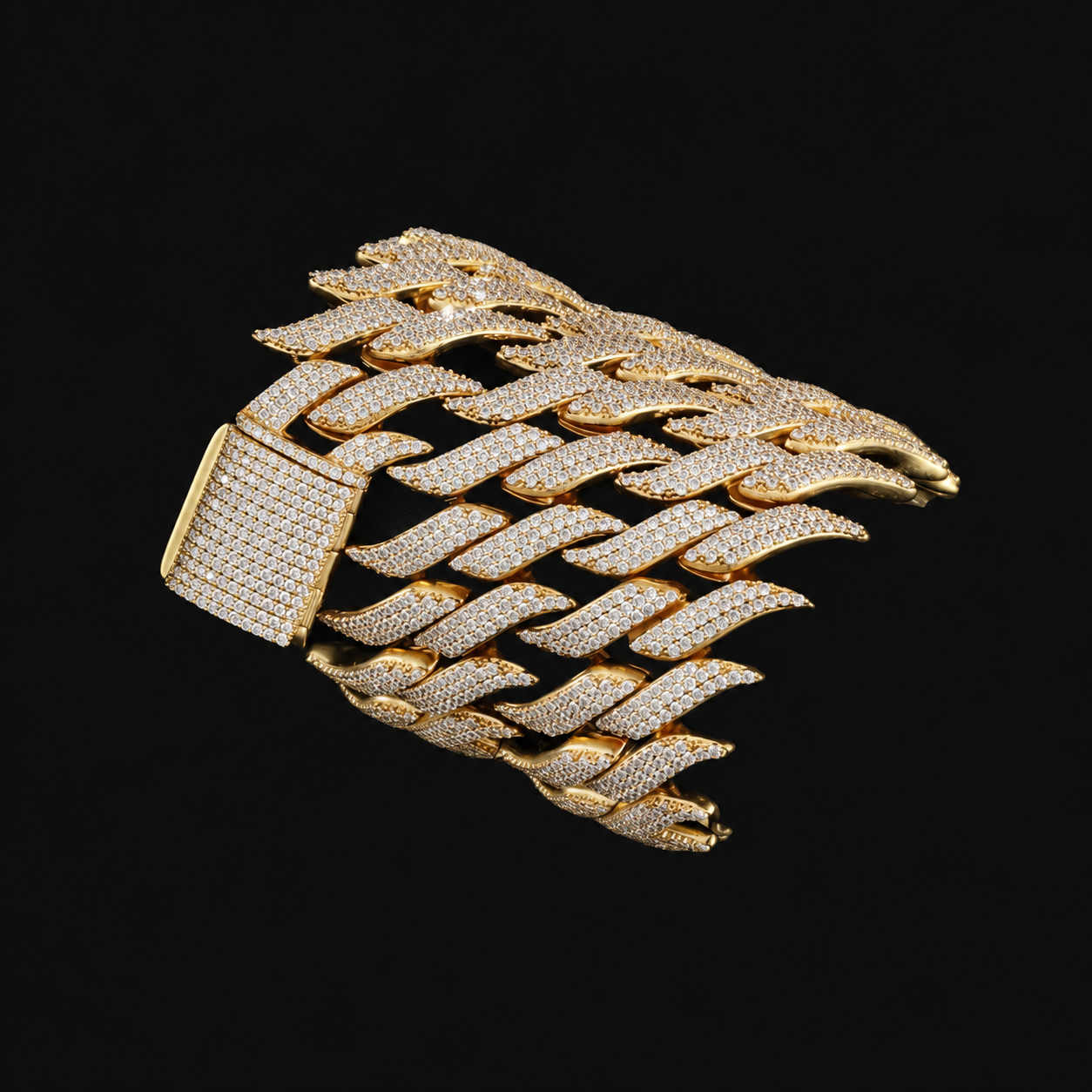 Spiked Cuban bracelet from The Edit; background cleaned with AI
